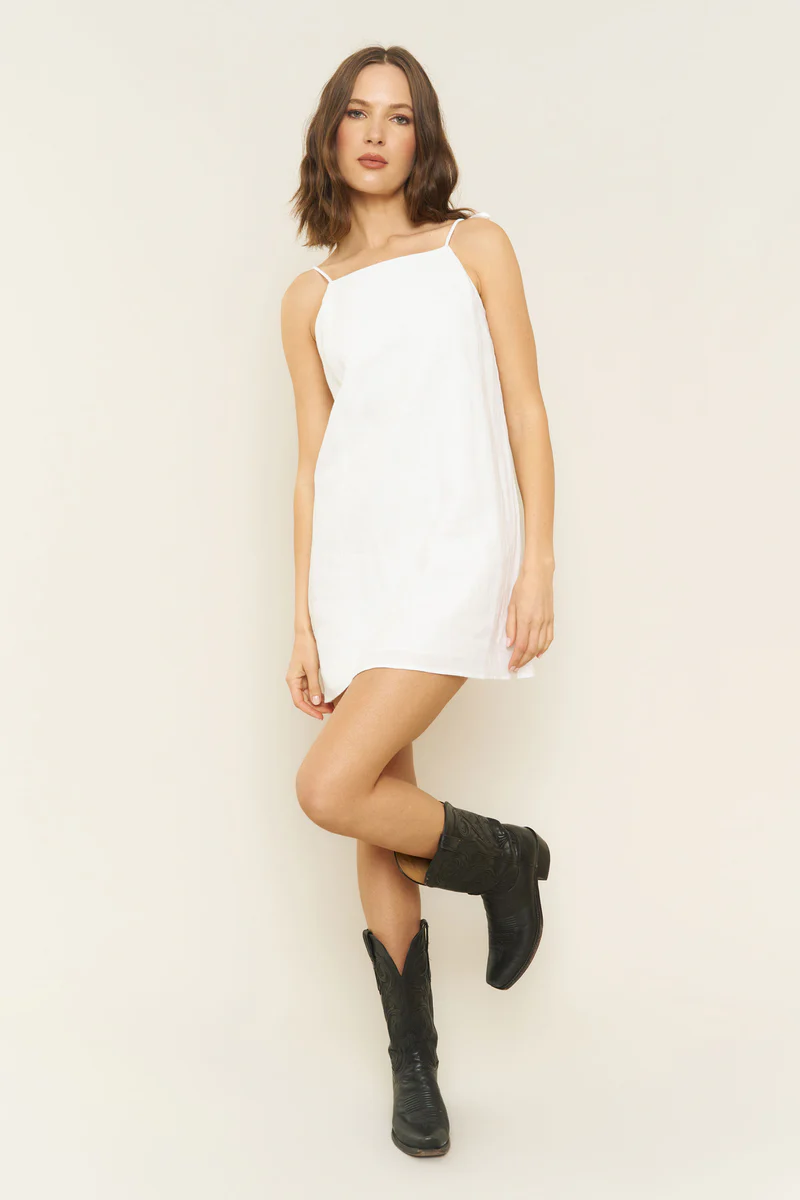 Lainey Dress in White Linen from Whimsy + Row 